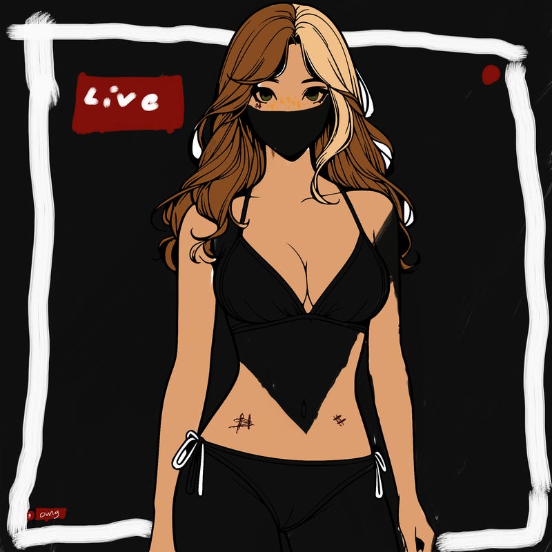 realistic girl with a revealing swimsuit