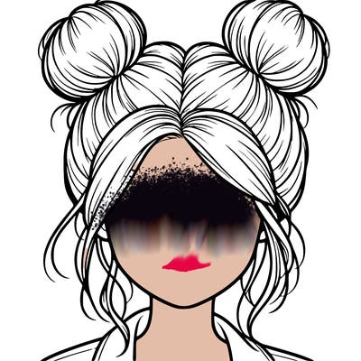 realistic girl with buns on the top of her hair