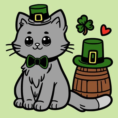 st patrick day cat