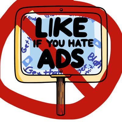 a sign that says like if you hate ads