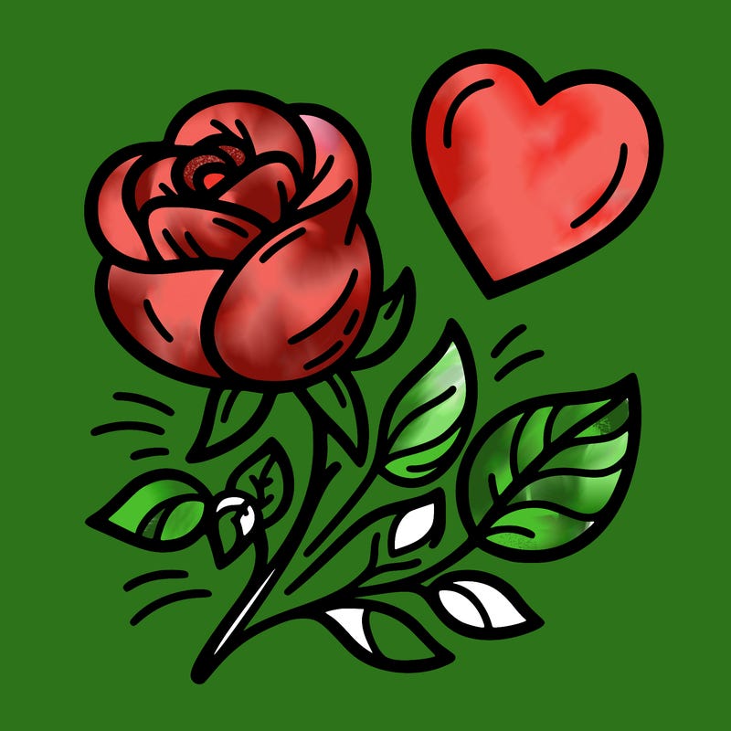 rose and heart
