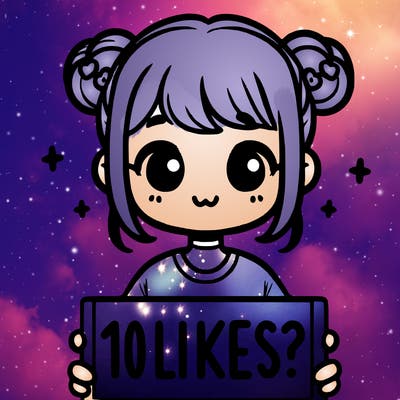 cute girl that is holding a sign that says 10 likes?