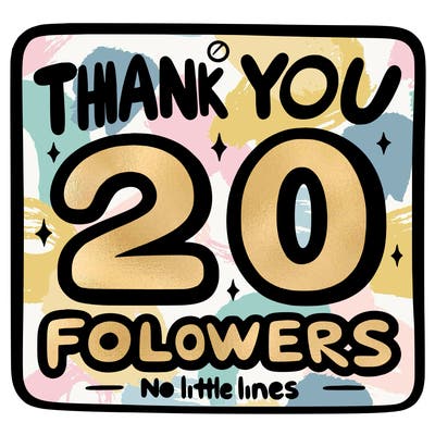 sign saying thank you for 20 followers