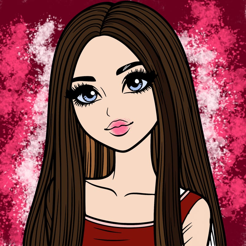 realistic girl with straight and long hair