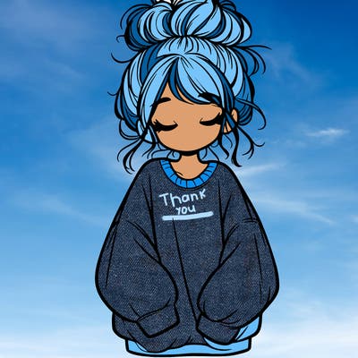 girl with baggy sweatshirt and messy bun