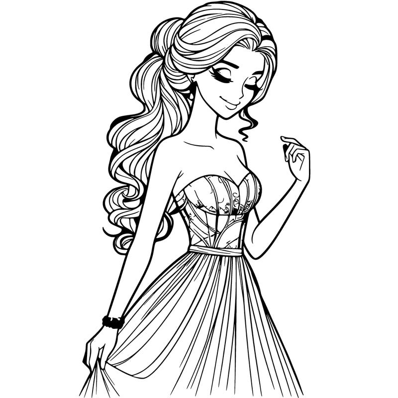 a realistic woman wearing an elegant dress