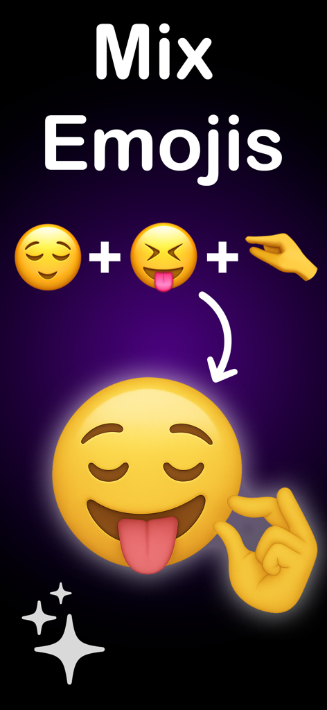 Gemoji: AI Emoji Maker - 2026 - Démonstration de la combinaison de trois émojis différents pour créer un seul personnage personnalisé.
