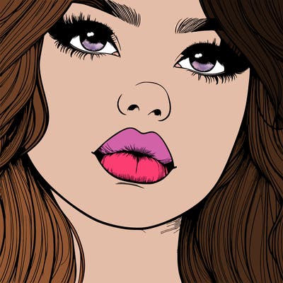 really realistic girl with lips