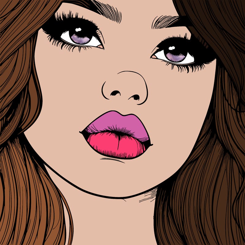 really realistic girl with lips