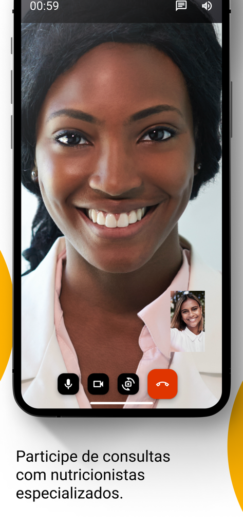 Smart Fit Nutri - A video call consultation between a user and a specialized nutritionist on the Smart Fit Nutri app