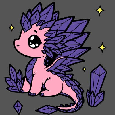 little cute crystal dragon