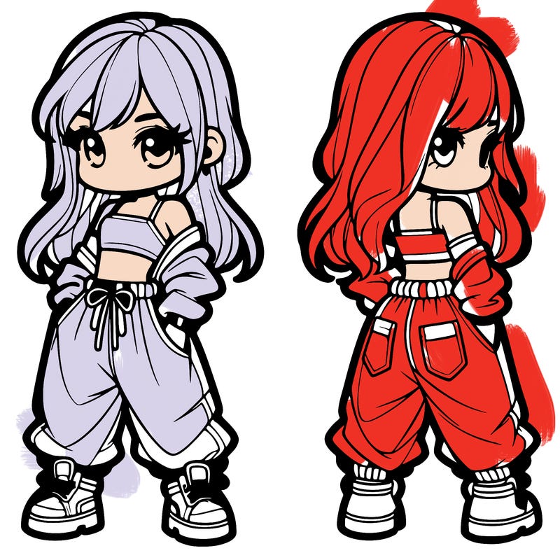 girl in crop top and baggy pants