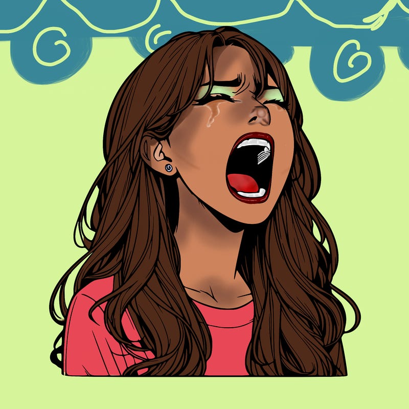 screaming realistic, girl