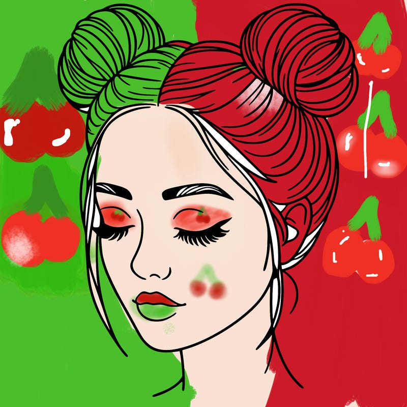 woman with hair buns