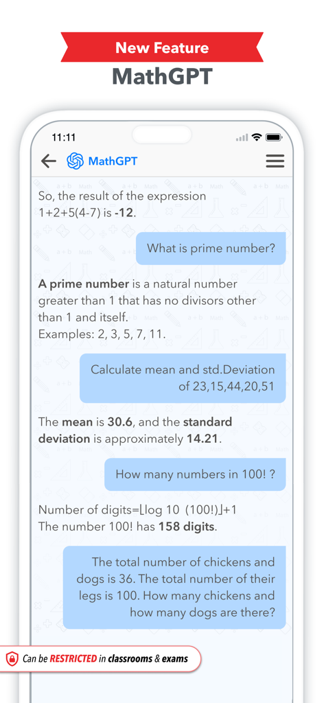 Graphing Calculator Plus AI - MathGPT AI chat interface for solving complex math problems and explaining academic concepts
