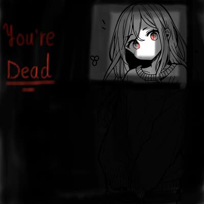 manga teen girl  in a sweater and baggy pants