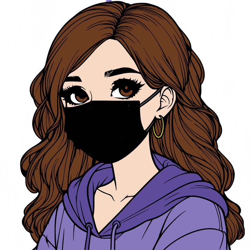 realistic girl with a mask