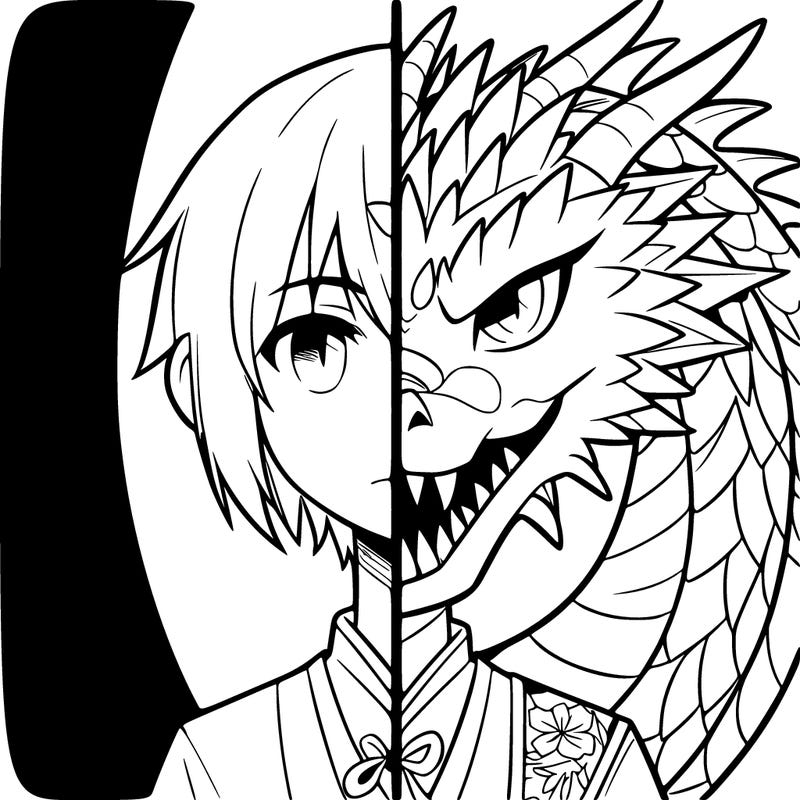 half dragon anime girl