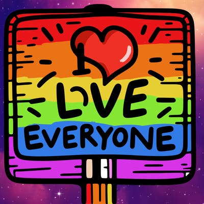 a sign with the words i love everyone