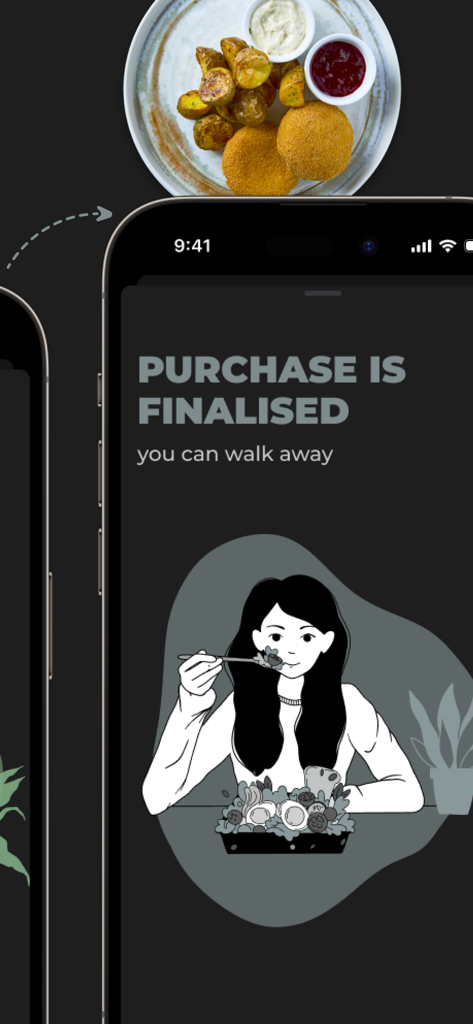 EatSmart by Perfect - EatSmart app screen showing a successful purchase confirmation for a healthy meal