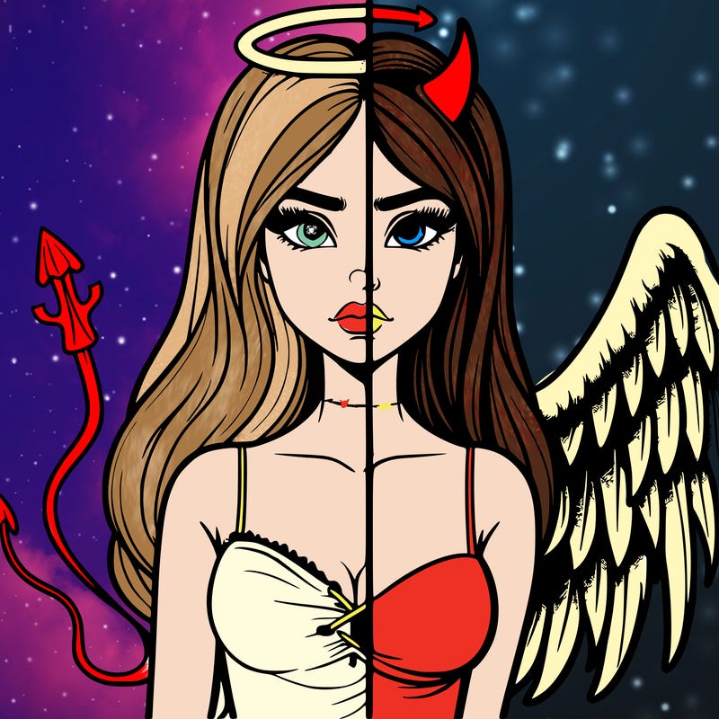 devil vs angel realistic girl