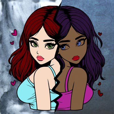 realistic girl split