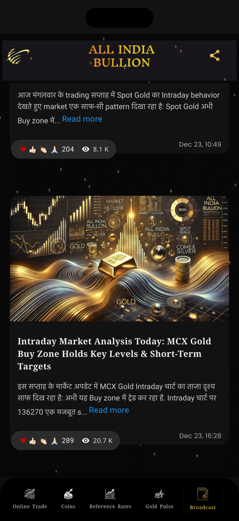 All India Bullion (AIB) : 24x7 - Analisi di mercato dell'oro e aggiornamenti delle notizie nell'app All India Bullion