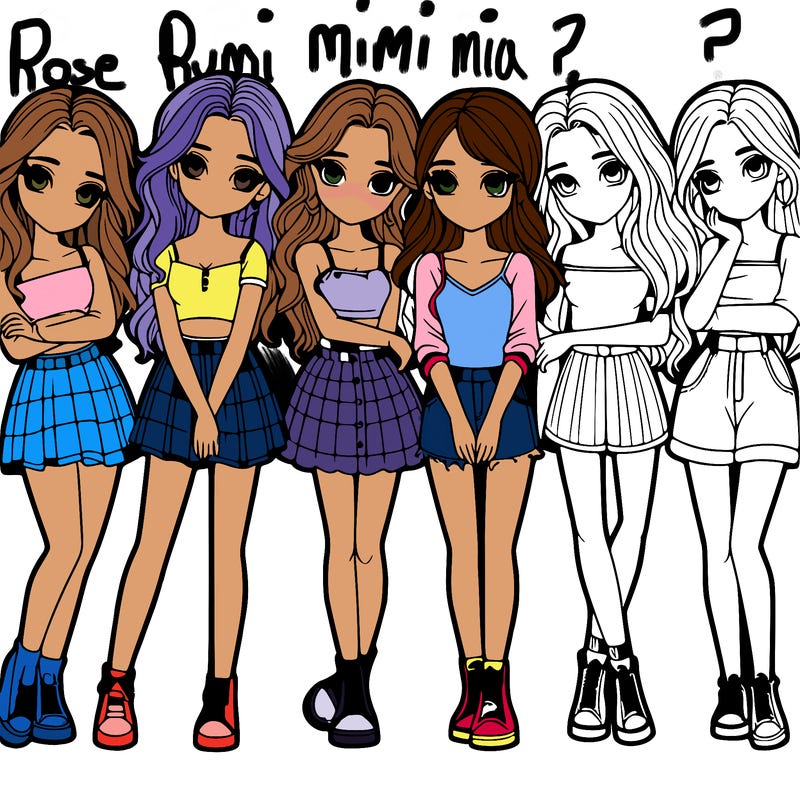 a group of girls realistic