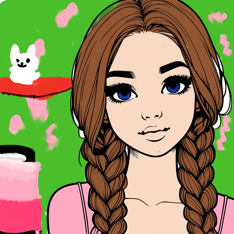 realistic girl with braids
