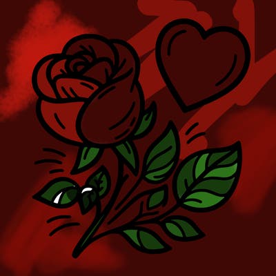 rose and heart