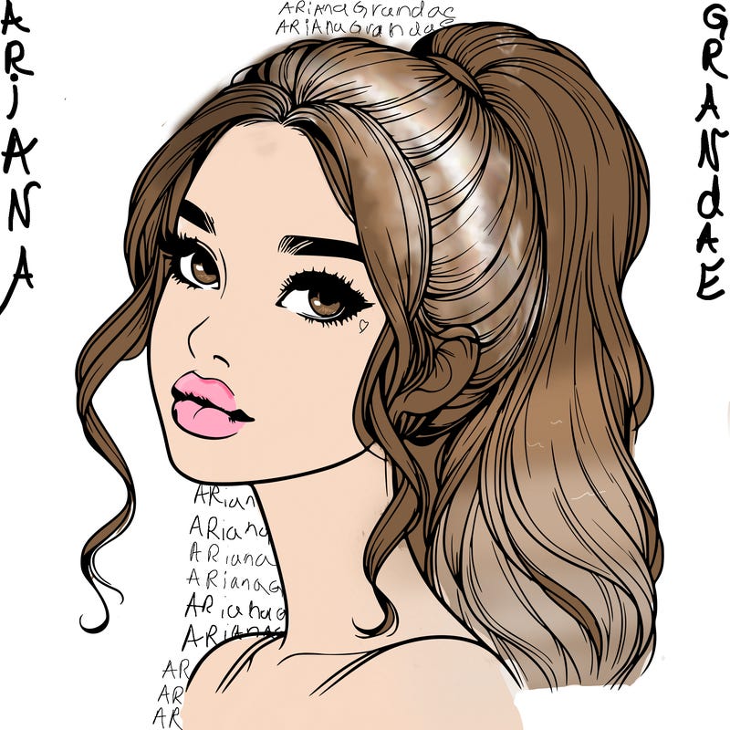 realistic girl with a ponytail on her hair and lips