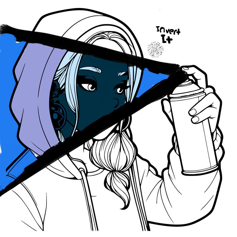 a realistic girl, spray painting