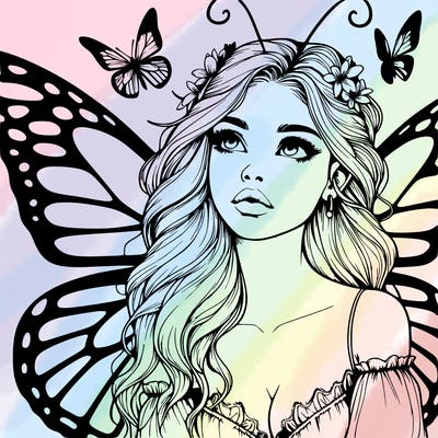 butterfly fairy realistic girl