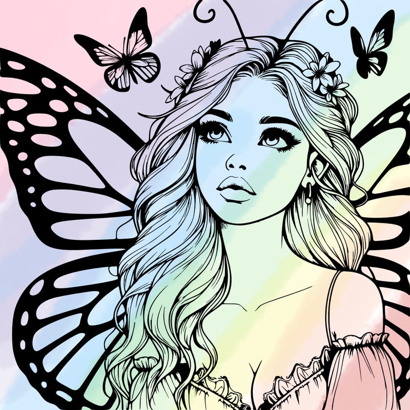 butterfly fairy realistic girl