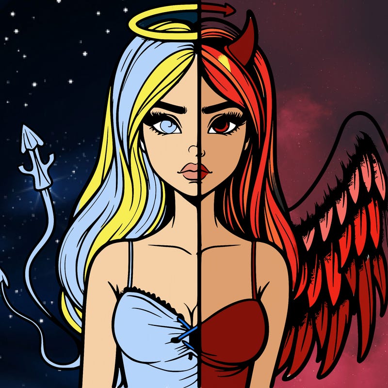 devil vs angel realistic girl