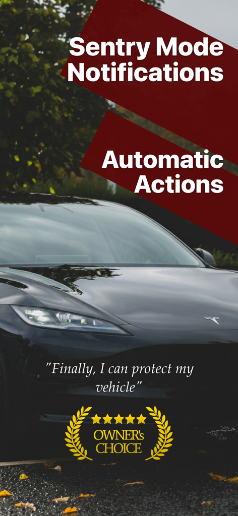 Sentry Pro—For your Tesla - Sentry Pro app for Tesla featuring sentry mode notifications and automatic security actions