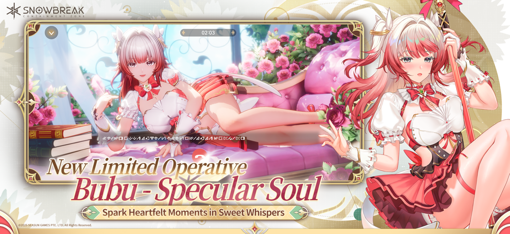 Promotional banner of new limited operative Bubu Specular Soul in Snowbreak Containment Zone