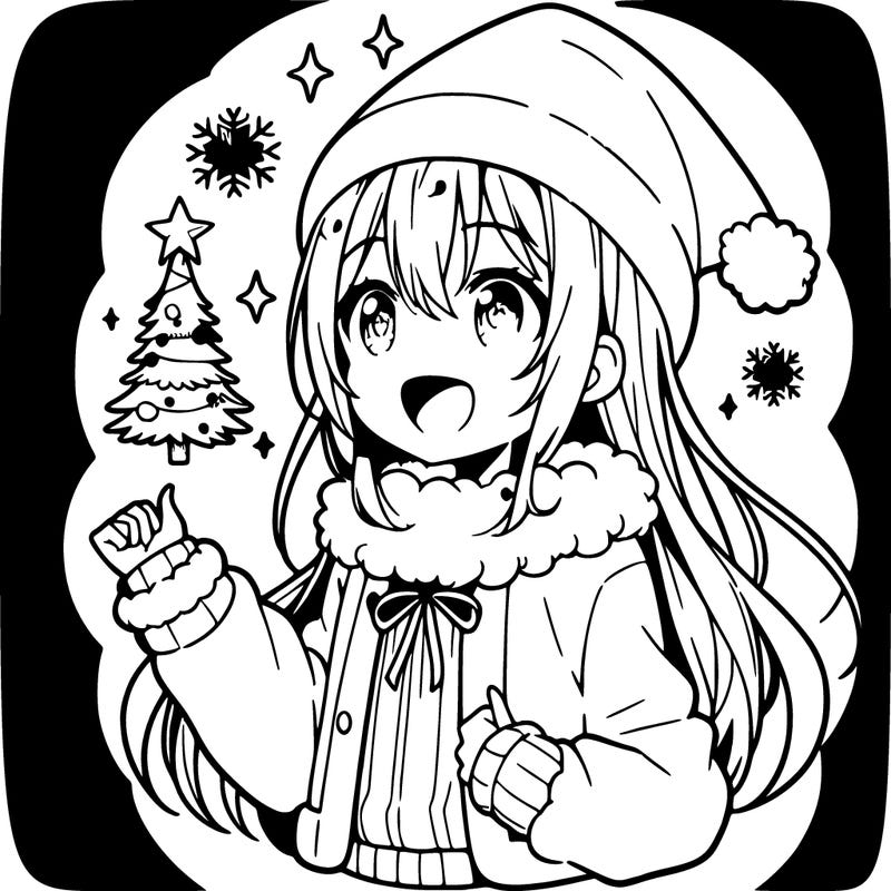 anime girl christmas