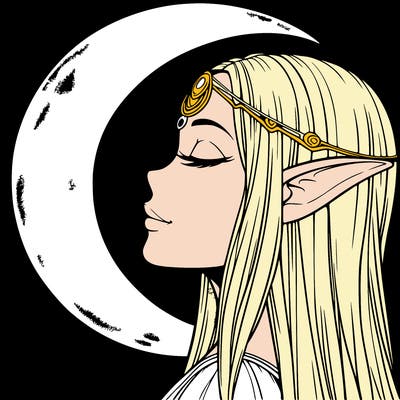a realistic moon elf