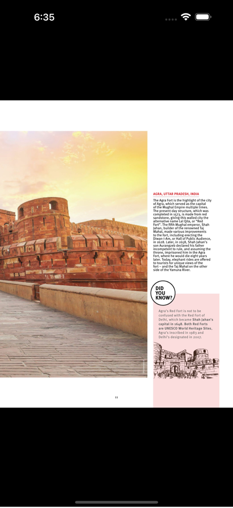 ASIAN Geographic Magazine - A magazine article about the Agra Fort in India from the ASIAN Geographic app.