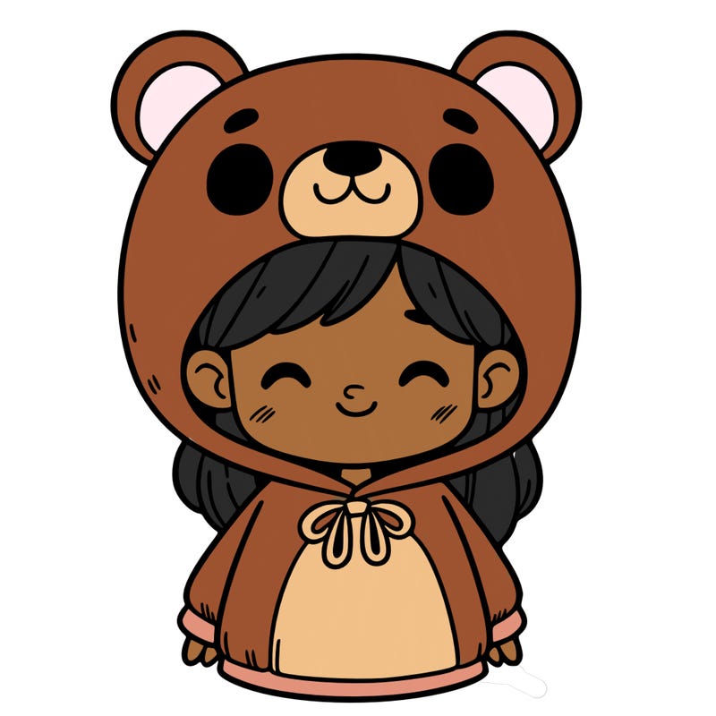 a girl with a bear costume