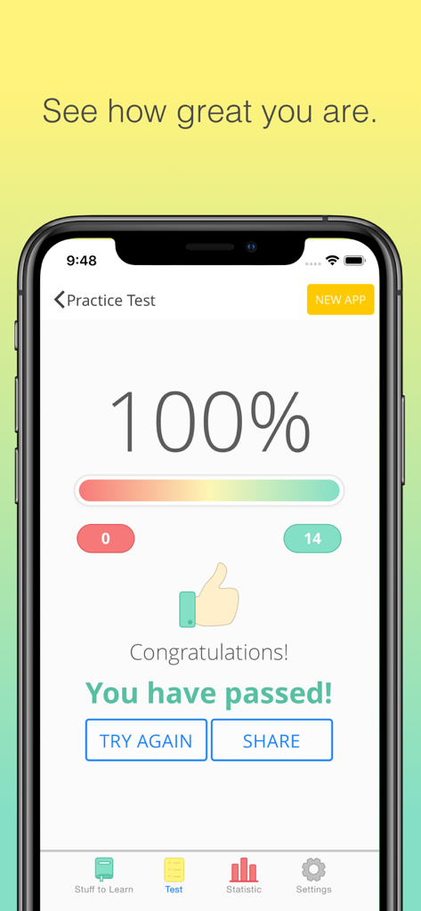 Pennsylvania DMV - Permit test - Pennsylvania DMV permit practice test result screen showing a 100 percent pass score.