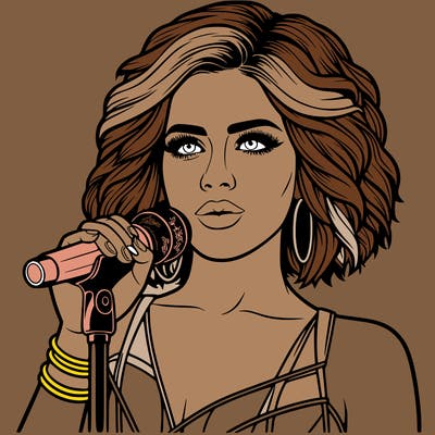 realistic looking female singer