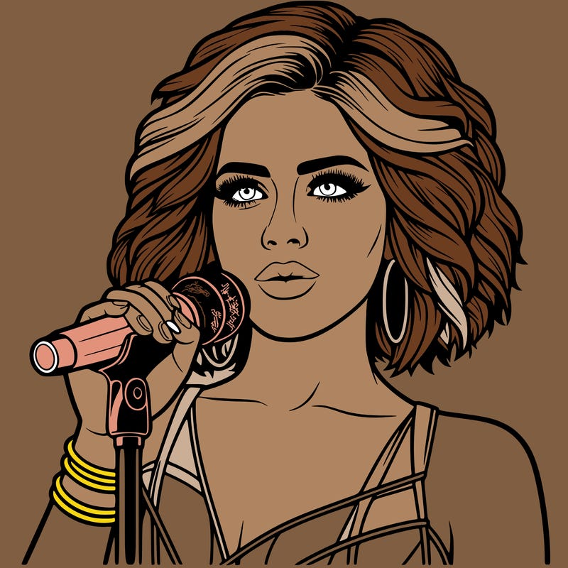 realistic looking female singer