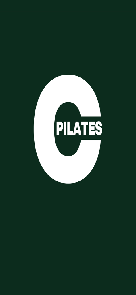 Cheeks Pilates - White Cheeks Pilates logo on a forest green background