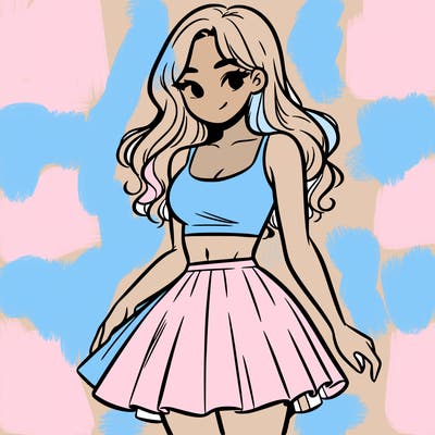 woman in a skirt and crop top