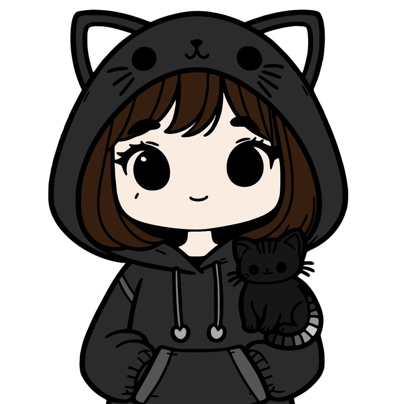 girl with cat hoodie