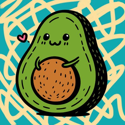 an avocado hugging an avocado