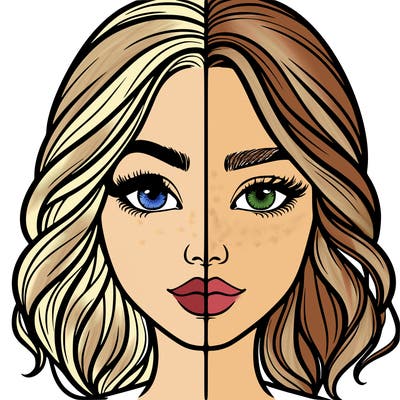 realistic girl split half