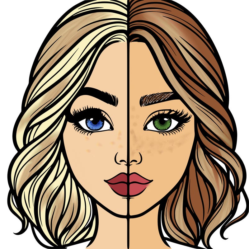 realistic girl split half